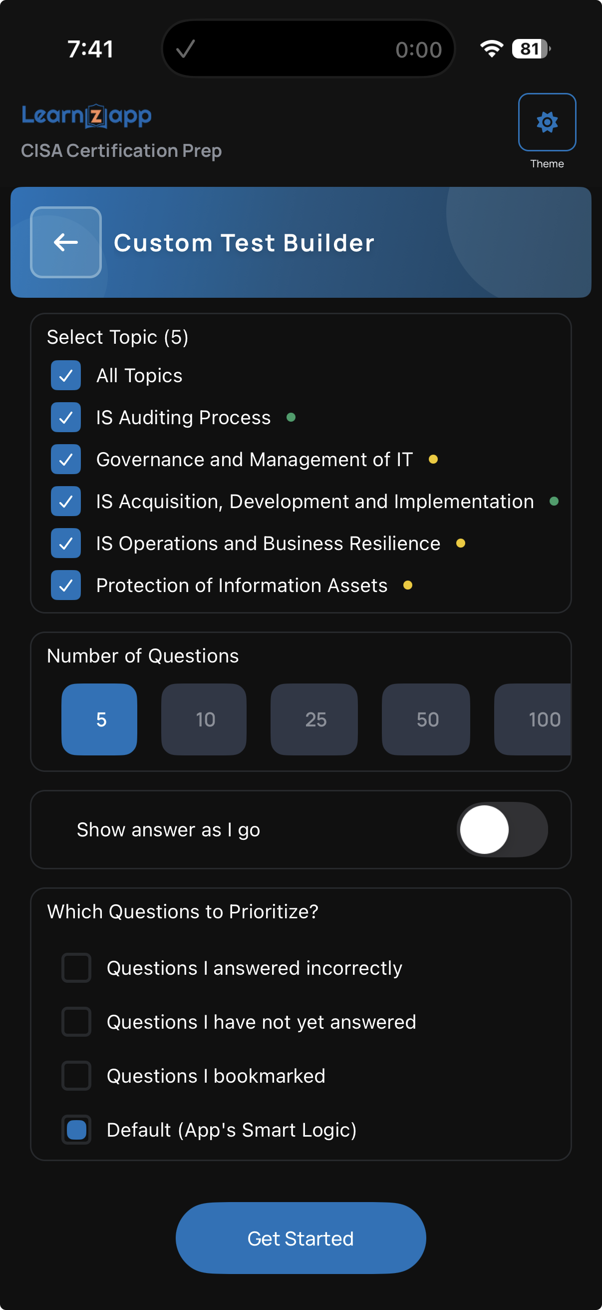 Create Custom Practice Tests